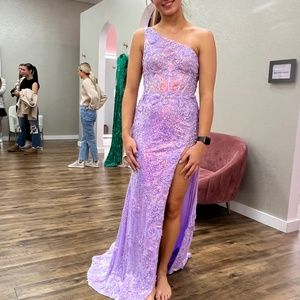 Sherri Hill purple prom dress 55578 size 8